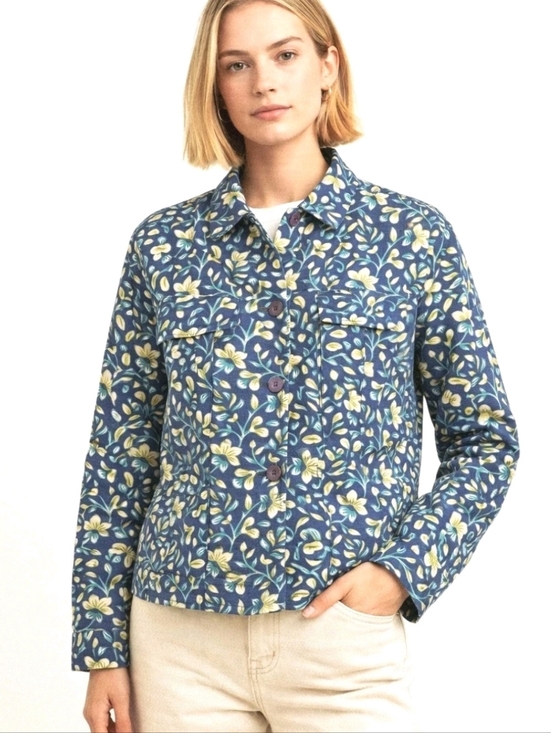 Appleseed's Jackets & Blazers - VTG 90s Appleseed's Floral Jacket L Cotton Botanical Boho Cottagecore Grandma